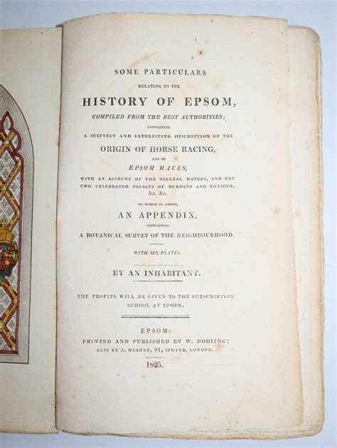 Some Particulars Relating to the History of Epsom; Compiled from the Best Authorities Containing a D Epub