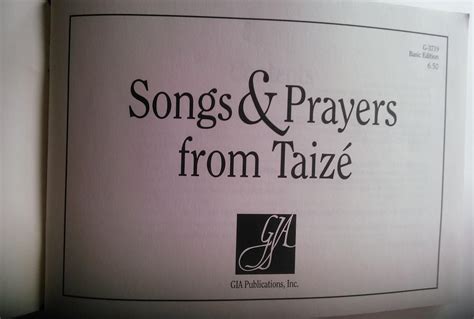 Songs and Prayers from Taize Indian Edition Reader