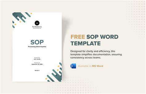 Sop Templates In Word