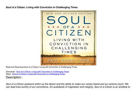 Soul of a Citizen: Living with Conviction in Challenging Times Epub