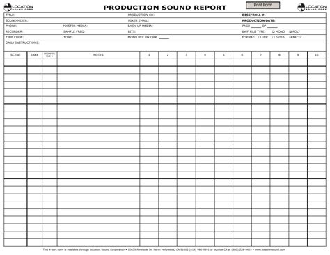Sound Report Template