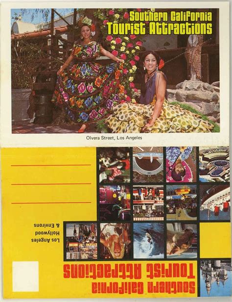 Southern California Tourist Attractions Los Angeles Hollywood and Environs 1970 s Souvenir Postcard Packet Folder LAF-496 Reader