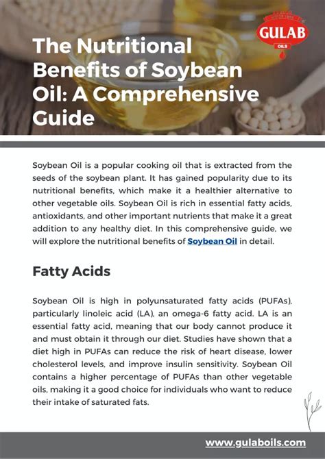 Soy and Soybean: A Comprehensive Overview of Nutritional Value, Health Benefits, and Culinary Uses