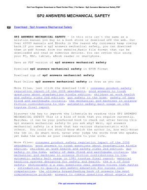 Sp2 Mechanical Safety Answers PDF