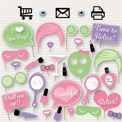 Spa Photo Booth Props Printable Free