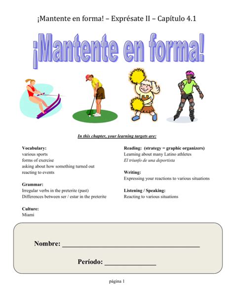 Spanish 2 Answer For Mantente En Forma Reader