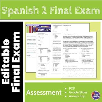 Spanish 2 Final Exam Answer Key Doc