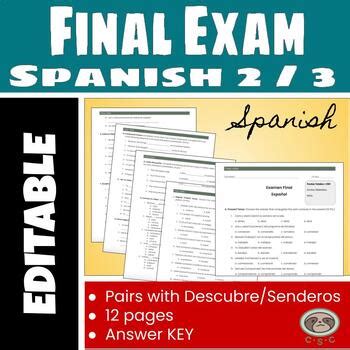 Spanish 201 Final Exam Answer Key Doc