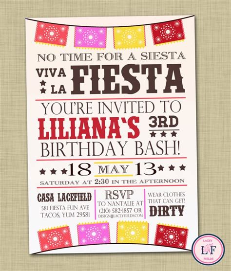 Spanish Birthday Invitation Templates Free