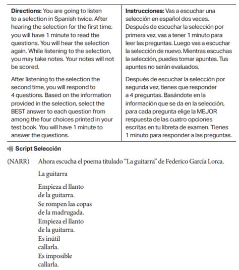 Spanish Literature Practice Exam Answers Reader