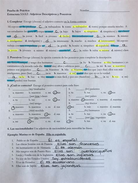 Spanish Quia Answer Key Reader