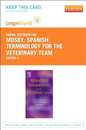 Spanish Terminology for the Veterinary Team Elsevier eBook on VitalSource Retail Access Card 1e Epub