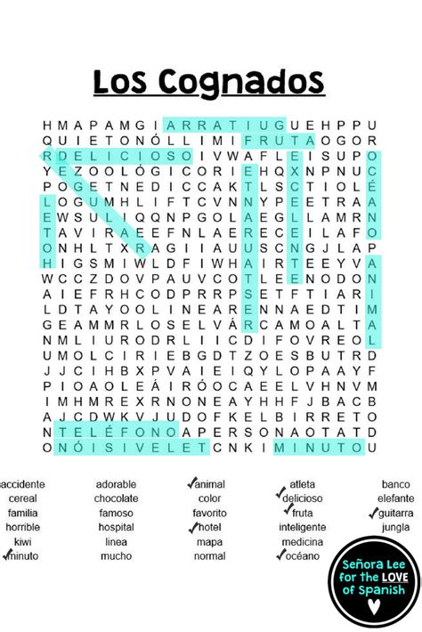 Spanish Word Search Answers Doc