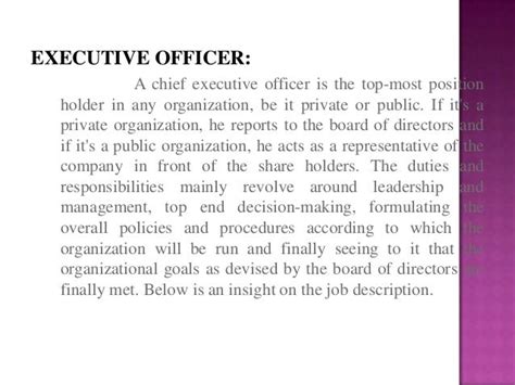 Special Executive Officer: A Guide to Understanding the Role and Responsibilities