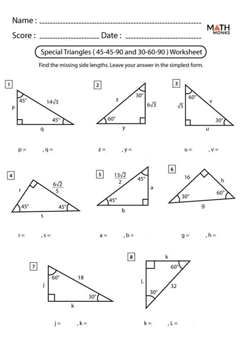 Special Triangles Worksheet Answers Kindle Editon