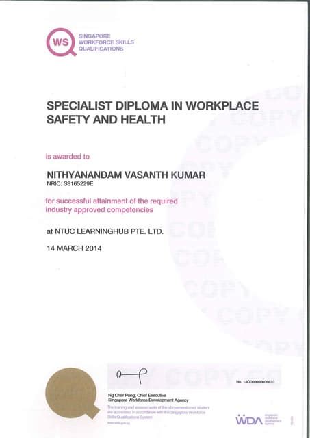 Specialist Diploma in WSH: Enhance Your Safety Expertise