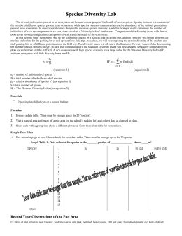 Species Diversity Lab Answers Reader