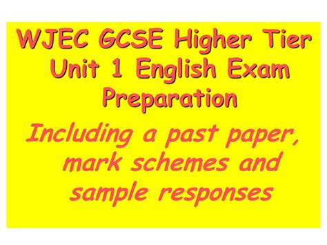 Specification B Higher Tier Unit 1 Wjec Answers PDF