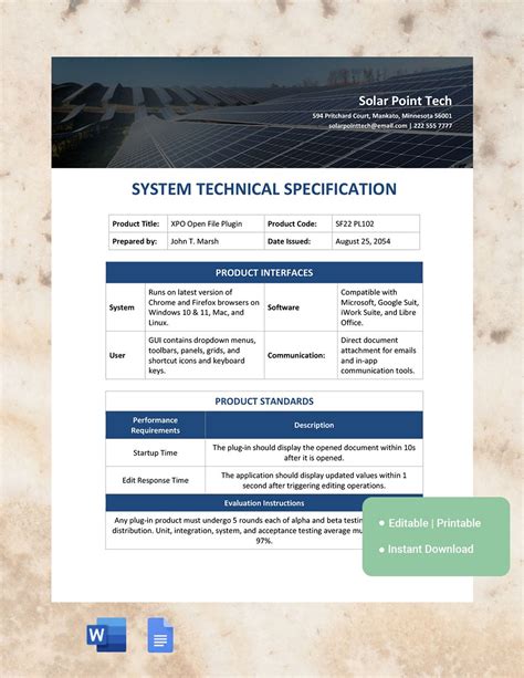 Specifications Overview