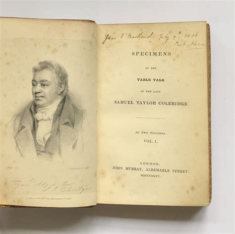 Specimens of the Table Talk of the Late Samuel Taylor Coleridge Vol 1 of 2 Classic Reprint Reader