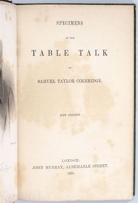 Specimens of the Table Talk of the Late Samuel Taylor Coleridge Vol 2 of 2 Classic Reprint Epub