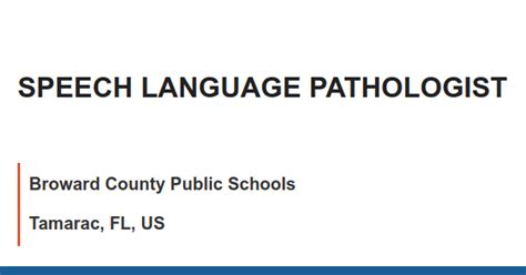 Speech Language Pathology in Broward County, Florida: A Comprehensive Guide