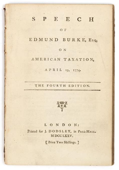 Speech of Edmund Burke Esq On American Taxation April 19 1774 Doc