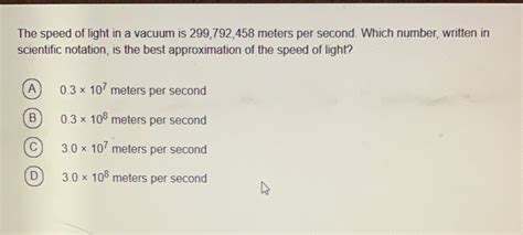 Speed of Light: 299,792,458 Meters Per Second in a Vacuum