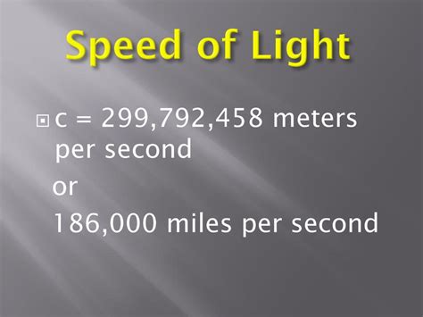 Speed of Light: Measuring the Velocity of Light with Meters Per Second