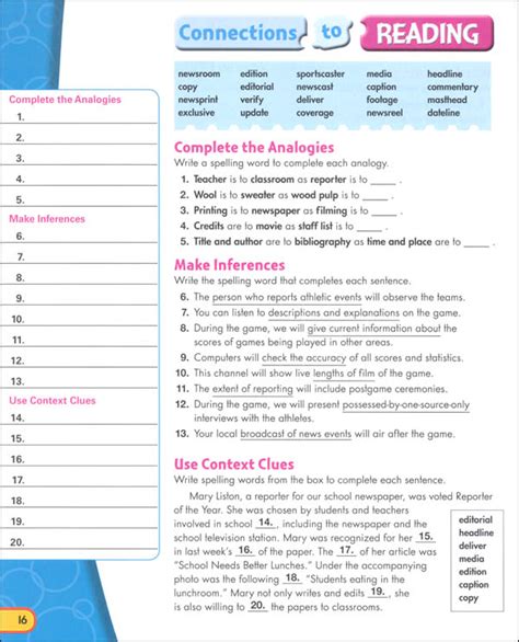 Spelling Connections Answers Grade 7 Unit 29 Epub