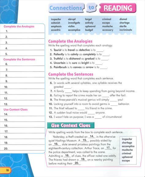 Spelling Connections Grade 8 Unit 22 Answers Reader