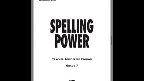 Spelling Power Workbook Grade 8 Answer Key Kindle Editon