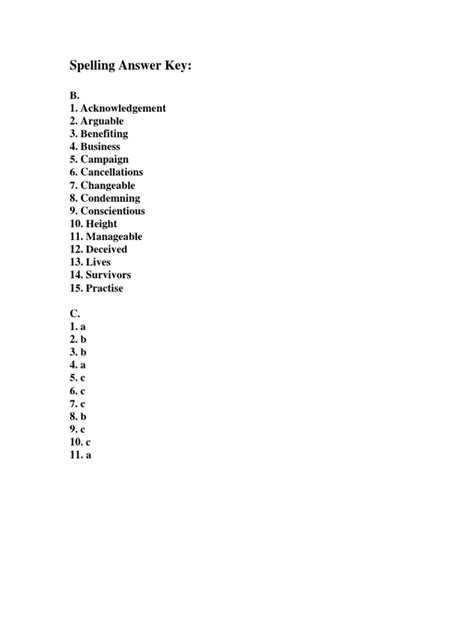 Spelling Sourcebook Answer Key Epub