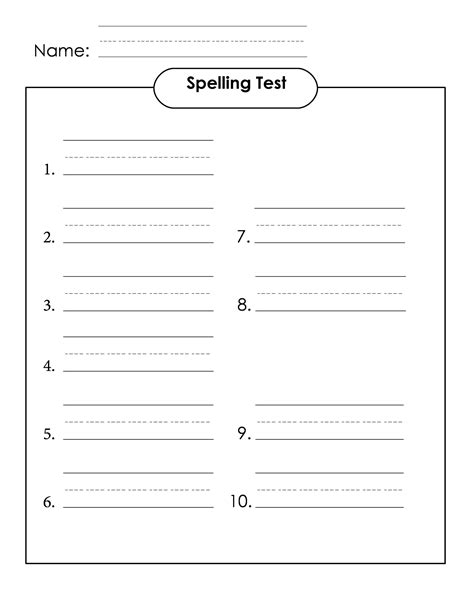 Spelling Test Templates
