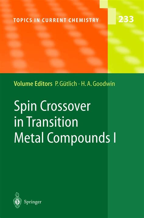 Spin Crossover in Transition Metal Compounds I 1st Edition PDF