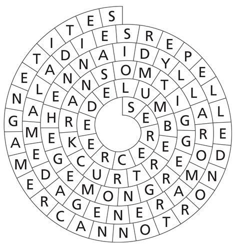 Spiral Word Puzzle Circles Answer Key PDF