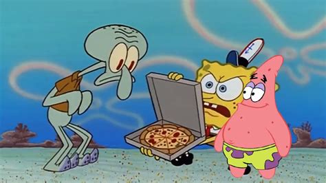 SpongeBob and Squidward Look at Pizza: A Scrumptious Journey