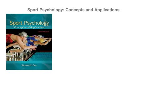 Sport Psychology Concepts and Applications Reader