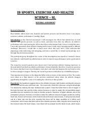 Sports And Exercise Science Ib Ia Template
