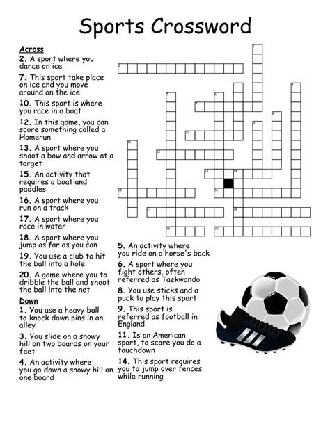 Sports Crossword Puzzles Printable