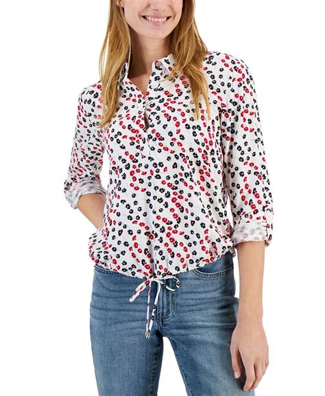 Spring Floral Refresh: The Tommy Hilfiger Women's Ditsy Floral Printed Button Shirt