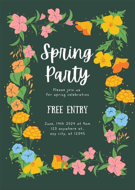 Spring Party Invitation Templates Free