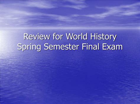 Spring Semester Final Review History Answers Epub