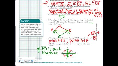 Springboard Geometry Unit 2 Activity Answer Key PDF