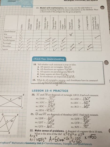 Springboard Mathematics Unit 2 Answers Reader