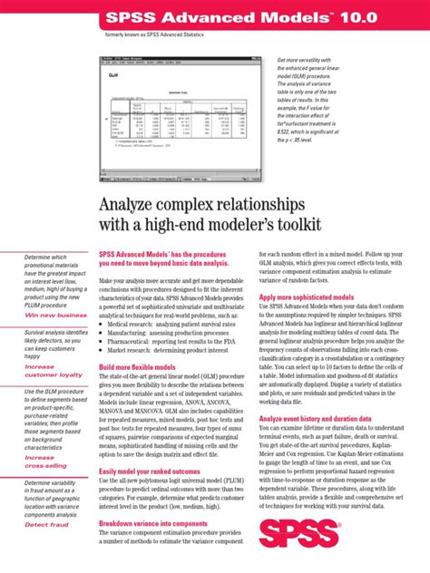 Spss Advanced Models 10.0 PDF