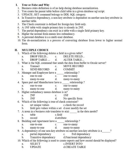 Sql Multiple Choice Questions And Answers Doc