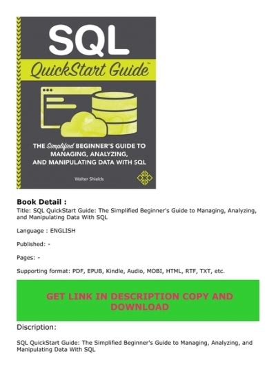 Sql Quick Start Guide For Learning The Basic SQL Tools Today SQL Course SQL Development SQL Books by Steven Jones 2016-08-24 Doc