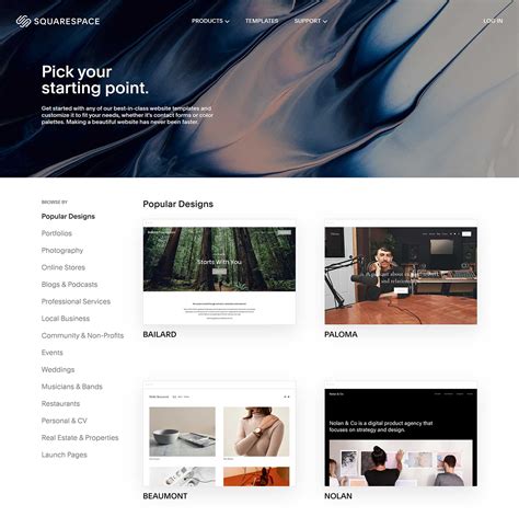 Squarespace Site Templates