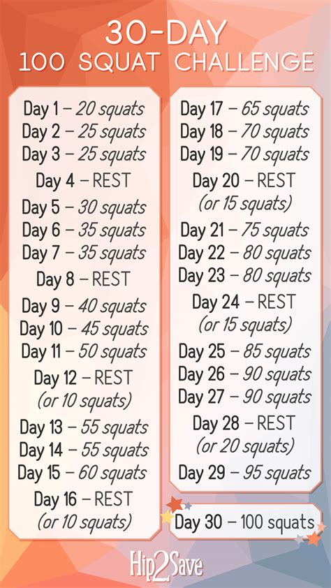 Squat Challenge Printable